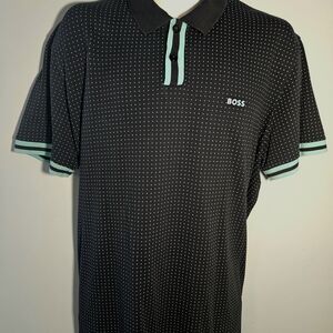 BOSS Black Polo with Teal Highlights